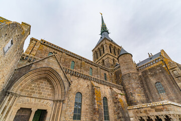 Fototapeta na wymiar Abbey of Mont Saint Michel, an UNESCO island in Normandy, France