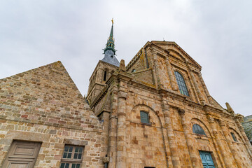 Fototapeta na wymiar Abbey of Mont Saint Michel, an UNESCO island in Normandy, France