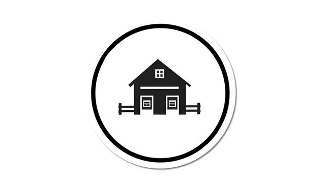 Barn Icon of nice animated for your videos easy to use with Transparent Background