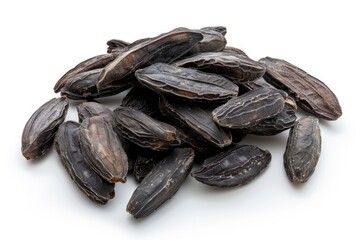 Isolated tonka beans on a white background