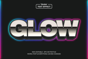 Glowing Gradient light background text effect. Editable text effect