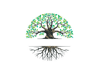 circular oak tree logo 