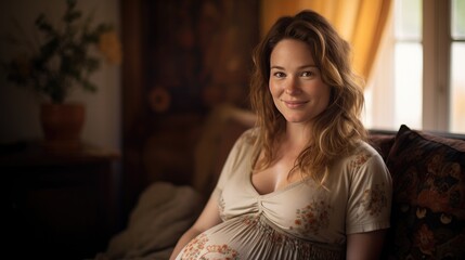 Portrait of young pregnant woman 

