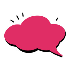 Pink cloud speech bubble text box transparent PNG