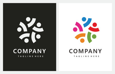 Friendship Teamwork People Connectivity Solidarity Circle logo design inspiration