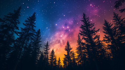 The night sky is colored by the dazzling brilliance of the aurora, with colors that fill the sky...