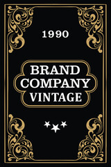 Label design in luxury gold classic retro style