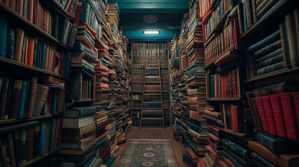 An old library lined with books on all sides