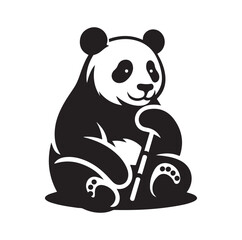 Panda vector illustration design silhouette style