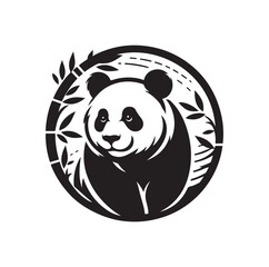 Panda vector illustration design silhouette style