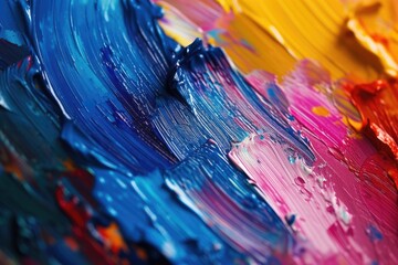 Fototapeta premium Abstract closeup with multicolored oil paints by artists