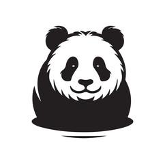 Panda vector illustration design silhouette style
