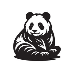 Panda vector illustration design silhouette style