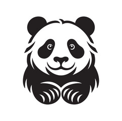 Panda vector illustration design silhouette style