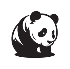 Panda vector illustration design silhouette style