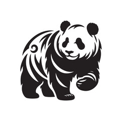 Panda vector illustration design silhouette style
