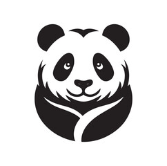 Panda vector illustration design silhouette style