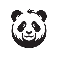 Panda vector illustration design silhouette style