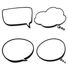 Set of white speech bubble ready to use transparent background, PNG 
