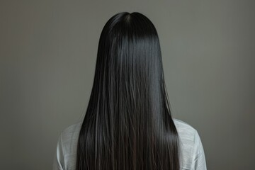 Naklejka premium Woman with straight hair seen from behind
