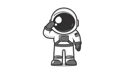 Obraz premium astronaut vector logo design illustration on white background