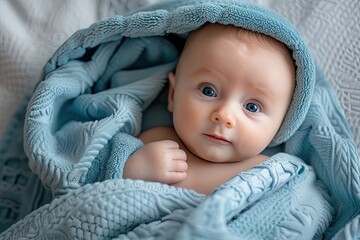 Baby boy needs a nap after bath time