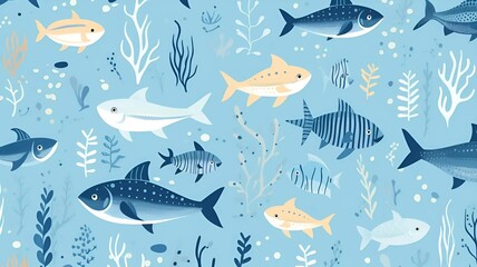 Obraz na płótnie Canvas water ocean animals pattern background design