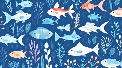 water ocean animals pattern background design