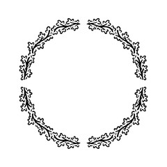  Vector floral botanical hand drawn frame in black color