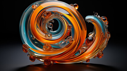 Colorful Spiral Heart Fractal Art,AI-generated abstract images, wallpapers, screen savers