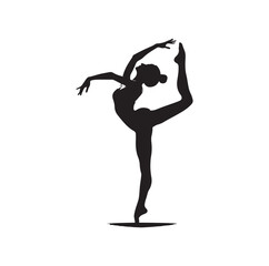 Gymnastics female silhouette vector illustration set 