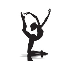 Gymnastics female silhouette vector illustration set 