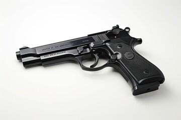 Isolated white handgun