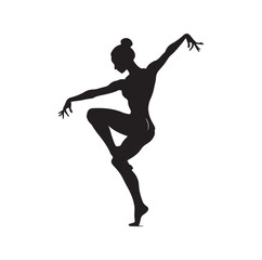 Fototapeta na wymiar Gymnastics female silhouette vector illustration set 