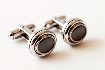 White background metal shirt cufflinks