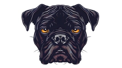The head of a fierce bulldog vector on white background Pet. --ar 16:9 --v 6