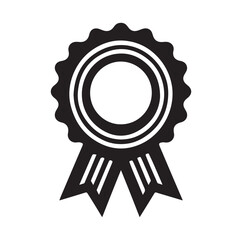 minimal award ribbon badge icon. guarantee or medal thin line. concept of minimal consumer control emblem or assurance