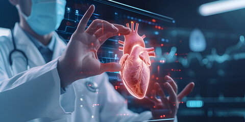 A sleekly designed cardiology lab equipped with cutting-edge medical equipment and digital interfaces, reflecting the modernity and innovation of modern medicine in the field of cardiology