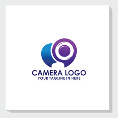 Obraz premium simple camera logo design vector, photography logo inspiration, technology brand identity