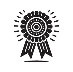 minimal award ribbon badge icon. guarantee or medal thin line. concept of minimal consumer control emblem or assurance