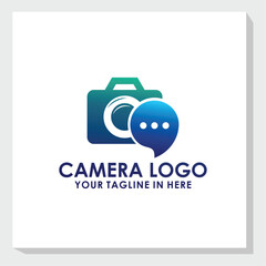simple camera logo design vector, photography logo inspiration, technology brand identity