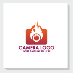 simple camera logo design vector, photography logo inspiration, technology brand identity