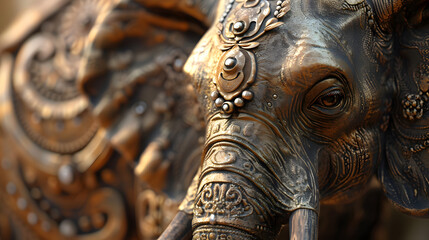 Fototapeta na wymiar detail of an elephant sculpture