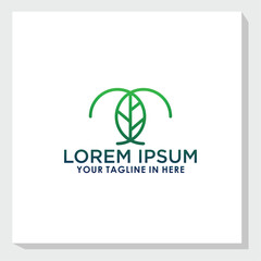 simple leaf logo design template, nature logo design inspiration