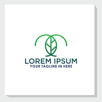 simple leaf logo design template, nature logo design inspiration
