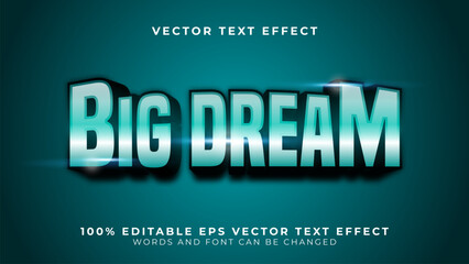 Big Dream metal editable vector text effect