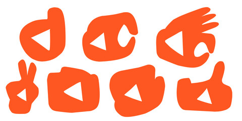 Play Button Editable Pack with Hand Background and Red Color