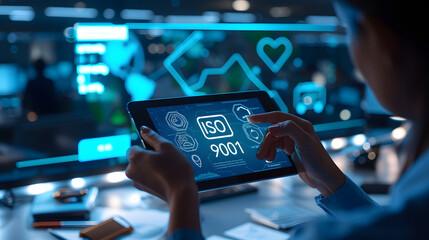 ISO 9000 / 9001 holographic digital business hub device