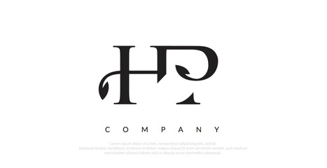 Initial HP Logo Design Vector 