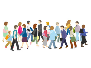 雑踏を歩く人々